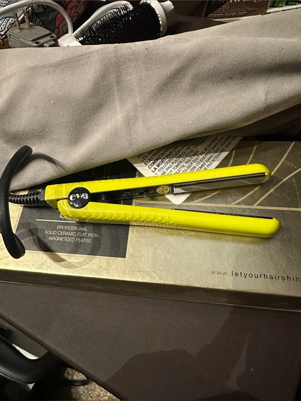 Yellow Compact Hair Straightener - Portable Flat Iron